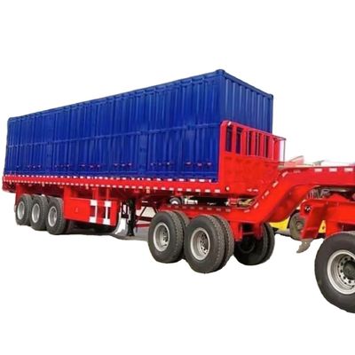 comprar 3 ejes 40 pies de baja cama contenedor remolque, semirremolque de cama plana para la venta en Tanzania y Kenia online manufacture