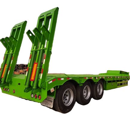 comprar 3/4 Equipo de transporte de 80-120 toneladas Lowboy Remolque de camión Remolque desmontable de cuello de ganso semirremolque de cama baja para Mali online manufacture