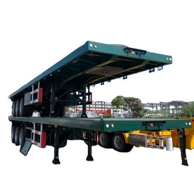 comprar Semi-remolque de camión de 3 ejes de 40 pies de tamaño ajustado Contenedor de cama plana Semi-remolque con cabezal online manufacture