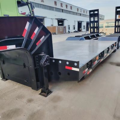 comprar Nuevo remolque de 3 ejes de baja anchura bulldozer de transporte remolque de cuello de ganso con suspensión mecánica online manufacture