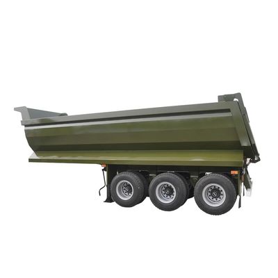 Un buen precio. 3 ejes 40 CBM remolque de inclinación tipo U cilindro hidráulico 50 toneladas 60 toneladas 70 toneladas suspensión aérea remolques de cama plana en línea