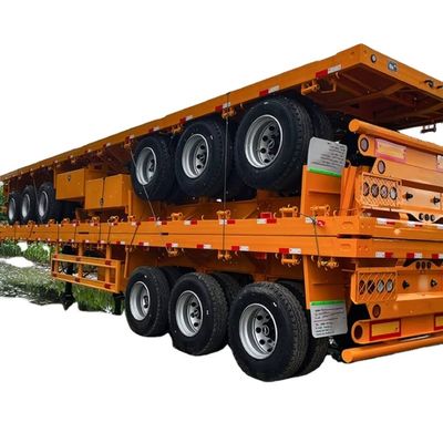 Un buen precio. 3 4 Eje 40 pies 50 toneladas contenedor de lecho plano Semirremolque de transporte Semirremolque para la venta en línea