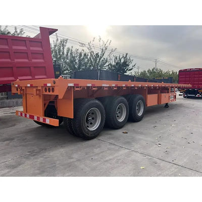 Un buen precio. Transporte de contenedores caliente de 20 pies 40 pies 3 ejes Semirremolque de placa plana con 12.5 * 2.5 * 1.55m 12r22.5 personalizado en línea